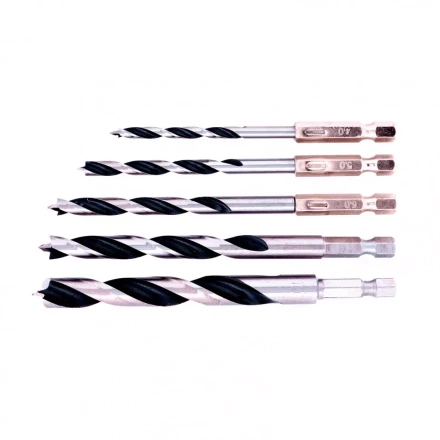 Набор сверл по дереву 4-5-6-8-10 мм 5 шт шестигранный хвостовик пластиковый кейс Matrix 70283 купить в Ноябрьске