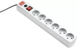 Удлинитель бытовой серия EF, с заземлением и выключателем, 5м, 6 роз., 10A Stern 95782 купить в Ноябрьске