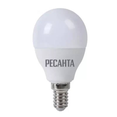 Лампа светодиодная РЕСАНТА LL-R-G45-7W-230-4K-E14 76/1/8