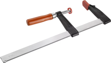Струбцина ЗУБР &quot;СТАНДАРТ&quot;, тип &quot;F&quot;, деревянная ручка, стальная закаленная рейка, 80х300мм 32152-80-300 купить в Ноябрьске