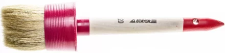 Кисть круглая STAYER &quot;MASTER&quot;, светлая натурал. щетина, пластм. корпус, деревян. ручка, №20 x65мм 0141-65 купить в Ноябрьске