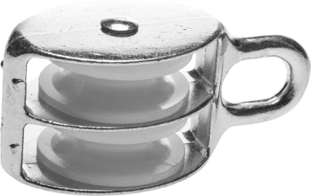 Блок ЗУБР двойной, оцинкованный, нейлоновый шкив, 9x40мм, 3 шт 4-304595-40 купить в Ноябрьске