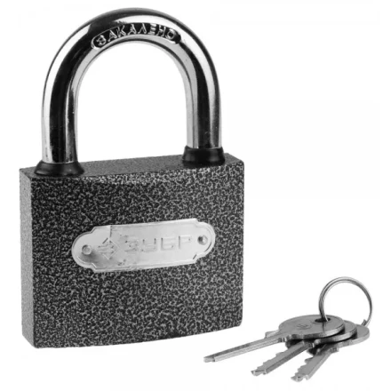 Замок ЗУБР &quot;МАСТЕР&quot; навесной, металлический корпус, закаленная дужка, 75мм 3712-75 купить в Ноябрьске