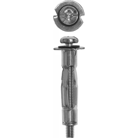 Анкер ЗУБР для пустотелых конструкций оцинкованный, с винтом PH2&amp;SL, М4х38х15мм, ТФ2, 180шт 4-302472-04-038 купить в Ноябрьске