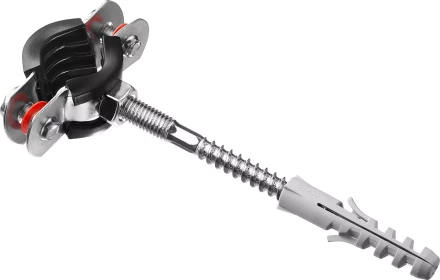 ЗУБР 3/8, цинк, 1 шт, трубный хомут с сантехнической шпилькой и дюбелем (37866-15-19) купить в Ноябрьске