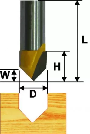 Фреза пазовая галтельная ф9,5 мм V-обр 90 град. хвостовик 8 мм Энкор 46095 купить в Ноябрьске