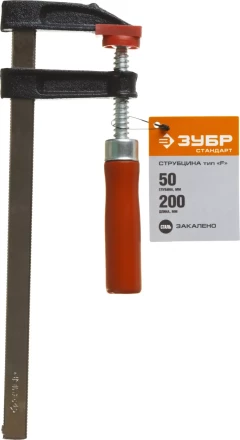 Струбцина ЗУБР &quot;СТАНДАРТ&quot;, тип &quot;F&quot;, деревянная ручка, стальная закаленная рейка, 50х200мм 32152-50-200 купить в Ноябрьске