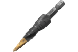 Сверло ступенчатое Denzel 723602, 4-5-6-7-8-9-10-11-12 мм, Р6М5, 6-гр. хвостовик