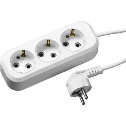 Удлинитель СИБИН электрический, ПВС сечение 0,75кв мм, 3 гнезда, макс мощн 2200Вт, 5м, заземление 55034-5 купить в Ноябрьске