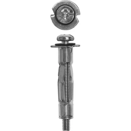 Анкер ЗУБР для пустотелых конструкций оцинкованный, с винтом PH2&amp;SL, М4х32х13мм, ТФ2, 200шт 4-302472-04-032 купить в Ноябрьске