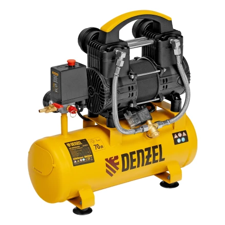 Компрессор безмасл. малошумный DLP-950/10, 950Вт,10 л, 2850 об/мин, 170 л/мин// Denzel 58141 купить в Ноябрьске