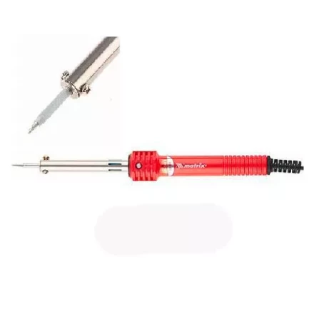 Паяльник MATRIX 30W (220В) пластиковая рукоятка медный наконечник с защитным покрытием 913003 купить в Ноябрьске