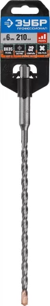 Бур ЗУБР &quot;ПРОФЕССИОНАЛ&quot; по бетону, хвостовик &quot;SDS-Plus&quot;, самоцентрирующий наконечник, спиральS4, 6x210мм 29314-210-06_z01 купить в Ноябрьске