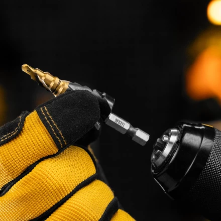 Сверло ступенчатое Denzel 723603 4-6-8-10-12-14-16-18-20 мм, Р6М5, 6-гр. хвостовик купить в Ноябрьске