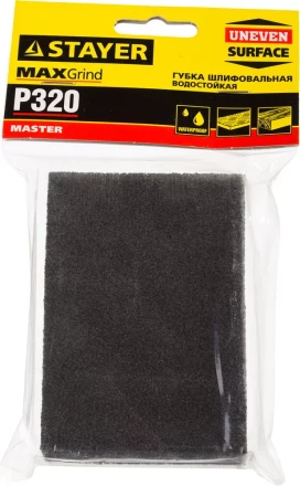 Губка шлифовальная STAYER "MASTER" четырехсторонняя, зерно - оксид алюминия, Р320, 100 x 68 x 26 мм. 3560-4 купить в Ноябрьске