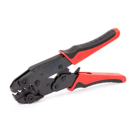 Пресс-клещи КВТ СТО+9 с 9 матрицами МПК для опрессовки разъемов, втулочных, изолированных и неизолированных наконечников (набор) (90778) купить в Ноябрьске