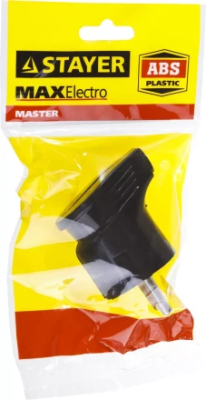 Вилка MAXElectro электрическая, 16А/220В, угловая, с заземлением, черная, STAYER 55161-B купить в Ноябрьске