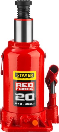 Домкрат гидравлический бутылочный &quot;RED FORCE&quot;, 20т, 242-452 мм, STAYER 43160-20 43160-20_z01 купить в Ноябрьске