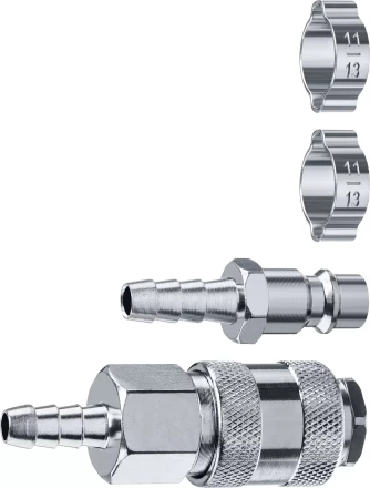 ЗУБР (штуцер елочка, 8 мм - рапид муфта) + (рапид штуцер-штуцер елочка, 8 мм) + (обжимные хомуты 2 шт), набор, Профессионал (64920-08-H) купить в Ноябрьске