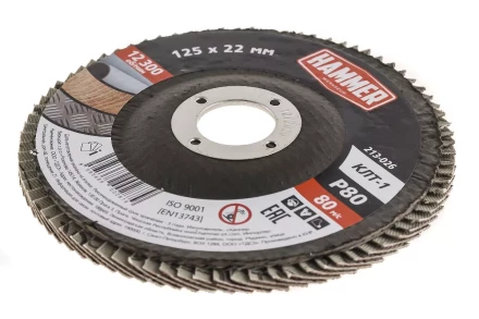 Круг Лепестковый Торцевой (КЛТ) HAMMER КЛТ 1 Ф125х22 Р80 213-026 купить в Ноябрьске