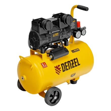 Компрессор безмасл. малошумный DLP-950/24, 950Вт,24 л, 2850 об/мин, 170 л/мин// Denzel 58142 купить в Ноябрьске