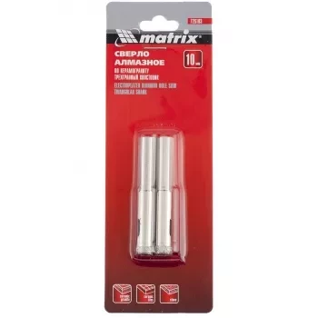 Сверло алмазное по керамограниту 10 х 67 мм 3-гранный хвостовик 2 штук MATRIX 726103 купить в Ноябрьске