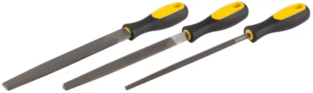 Набор STAYER &quot;PROFI&quot;: Напильники с двухкомпонентной рукояткой, плоский, трехгранный, круглый, №2, 200мм 16610-H3 купить в Ноябрьске