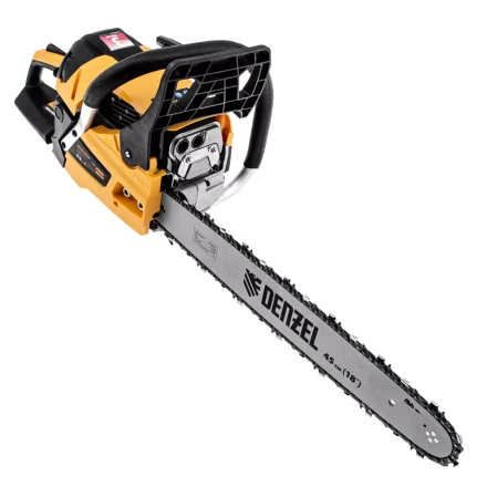 Пила цепная бензиновая Denzel DS-5218, шина 45 см, 52 см3, 3 л.с, шаг 0,325, паз 1,5 мм, 72 звена 95237 купить в Ноябрьске