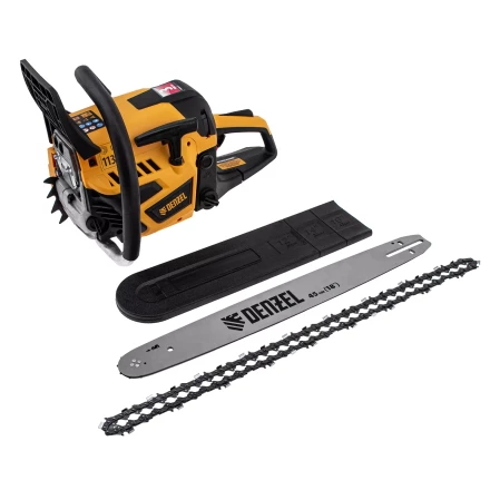 Пила цепная бензиновая Denzel DS-5218, шина 45 см, 52 см3, 3 л.с, шаг 0,325, паз 1,5 мм, 72 звена 95237 купить в Ноябрьске