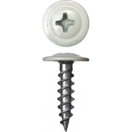 Саморезы ЗУБР с прессшайбой по листовому металлу до 0,9 мм, окрашенные в RAL-9003, PH2, 4,2х19 мм, 450шт 300191-42-019-9003 купить в Ноябрьске