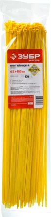 Хомуты нейлоновые ЗУБР &quot;МАСТЕР&quot; желтые, 4,8 мм x 400 мм, 100 шт 309050-48-400 купить в Ноябрьске