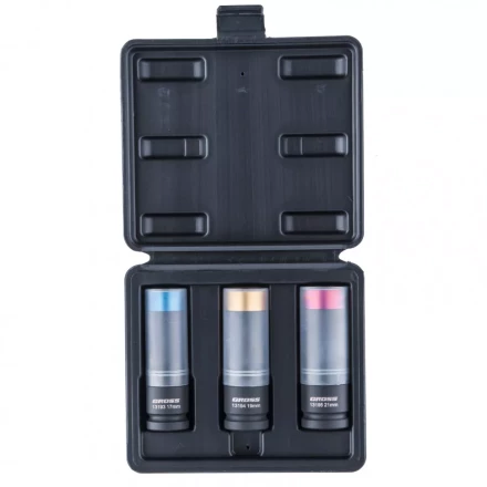 Набор головок ударных шестигранных для колесных дисков 17 19 21 мм 1/2&quot; 3 предмета Gross 13196 купить в Ноябрьске