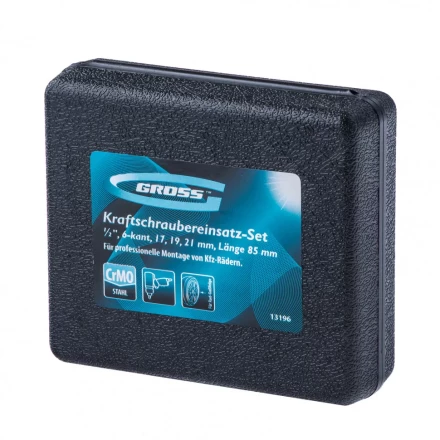 Набор головок ударных шестигранных для колесных дисков 17 19 21 мм 1/2&quot; 3 предмета Gross 13196 купить в Ноябрьске