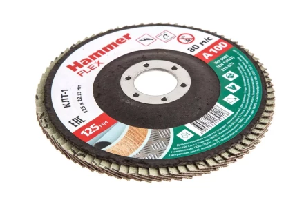 Круг Лепестковый Торцевой (КЛТ) HAMMER КЛТ 1 Ф125х22 Р100 213-021 купить в Ноябрьске