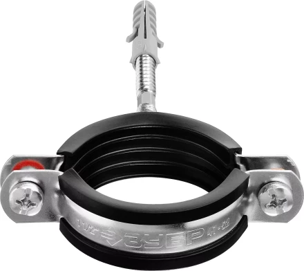 ЗУБР 1 1/2, цинк, 1 шт, трубный хомут с сантехнической шпилькой и дюбелем (37866-47-52) купить в Ноябрьске