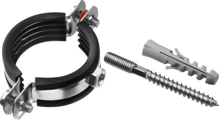 ЗУБР 1 1/2, цинк, 1 шт, трубный хомут с сантехнической шпилькой и дюбелем (37866-47-52) купить в Ноябрьске