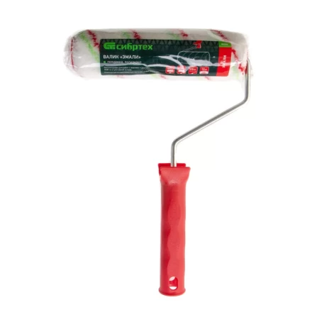 Валик &quot;Эмали&quot; , 180 мм, ворс 12 мм, D - 36 мм, D ручки - 6 мм, полиамид, полиакрил Сибртех 80200 купить в Ноябрьске