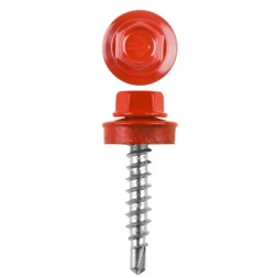 Саморезы ЗУБР "ПРОФЕССИОНАЛ" окраш., RAL 3003 рубин.-красн., для крепл. кров. матер. к дерев. обреш., 4.8x29мм, 400шт 4-300315-48-029-3003