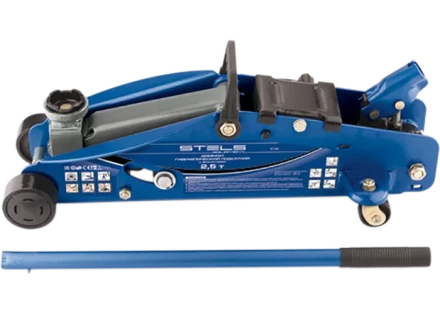 Домкрат гидравлический подкатной с фиксатором 2.5т SAFETY PIN 140-385 мм в кейсе  STELS 51132 купить в Ноябрьске