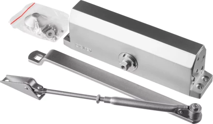 Доводчик дверной STAYER, для дверей массой до 100 кг, цвет серебро 37915-100 купить в Ноябрьске