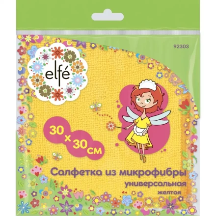 Салфетка универсальная из микрофибры желтая 300х300 мм Elfe 92303 купить в Ноябрьске