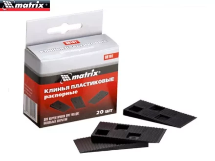 Клинья пластиковые распорные для корректировки при укладке напольных покрытий 40 шт MATRIX 88102 купить в Ноябрьске