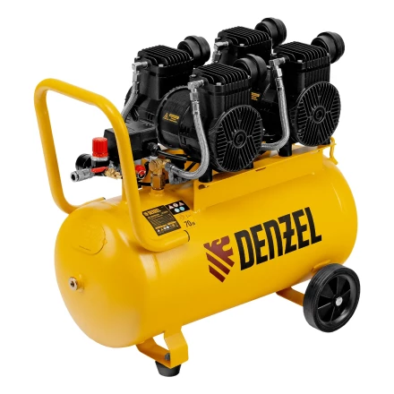 Компрессор безмасл. малошумный DLP -3000/50, 3 кВт, 2х1,5 кВт,50 л, 2850 об/мин,500 л/мин// Denzel 58144 купить в Ноябрьске