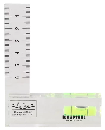 Угольник-уровень KRAFTOOL "PRO" "CRYSTAL", 1 ампула, шкала 60мм 1-34867 купить в Ноябрьске