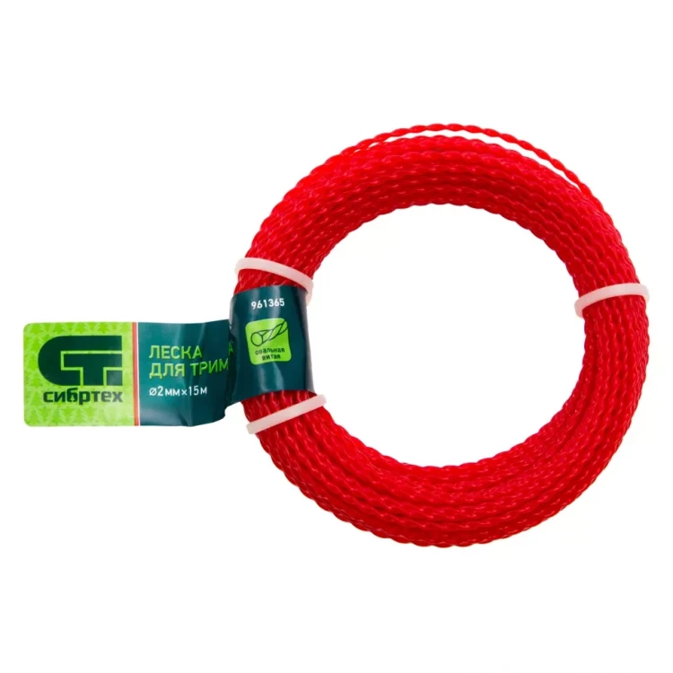 Леска для триммера овальная витая, 2.0 мм х 15 м, Россия Сибртех 961365 купить в Ноябрьске