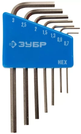 Набор ключей имбусовых ЗУБР &quot;ЭКСПЕРТ&quot; МИНИ для точных работ, Cr-V, HEX 0,7, 0,9, 1,3, 1,5, 2, 2,5, 3 мм, 7 шт 27471-H7 купить в Ноябрьске