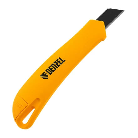 Нож Denzel, 18 мм, сменное лезвие, SK4, облегченный корпус, нажимной фиксатор, 78941 купить в Ноябрьске