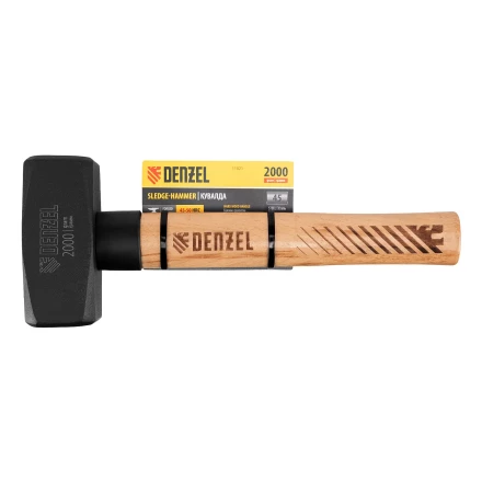 Кувалда, 2000 г Denzel, кованая головка, буковая рукоятка 11021 купить в Ноябрьске