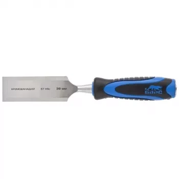 Долото-стамеска,плоская,38мм, двухкомпонентная рукоятка,металлический затыльник БАРС 24659 купить в Ноябрьске