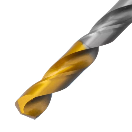 Сверло спиральное по металлу Denzel, 7,5 х 156 мм, Р6М5, Golden Tip, удлиненное, 718259 купить в Ноябрьске